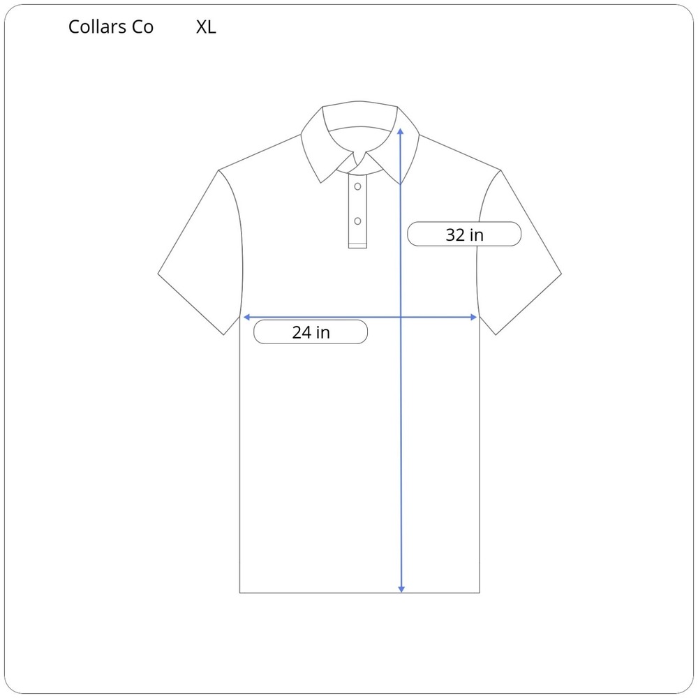 Collars & Co Mens Semi Spread Collar Polo Shirt XL White Geometric Short‎ Sleeve - Picture 15 of 15